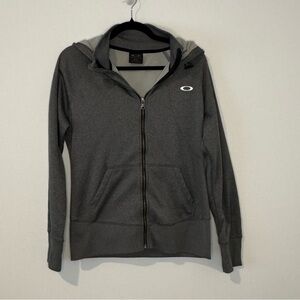 Oakley Women’s Full Zip Hoodie Medium Gray Fleece Lined Thumbhole Jacket